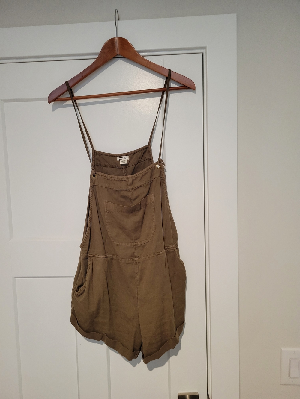 Billabong Olive Green Utility Romper Overalls
